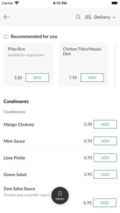 Ảnh chụp màn hình của Zara Indian Takeaway App