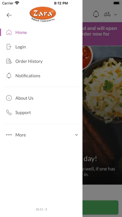 Ảnh chụp màn hình của Zara Indian Takeaway App