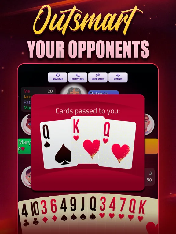 Hearts Offline - Card Game iPad  Screenshots