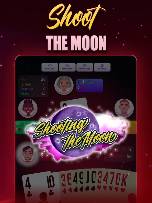 Hearts Offline - Card Game iPad  Screenshots