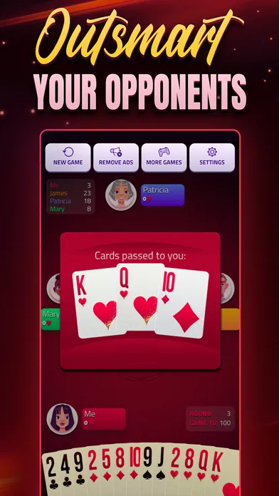 Hearts Offline - Card Game Screenshots