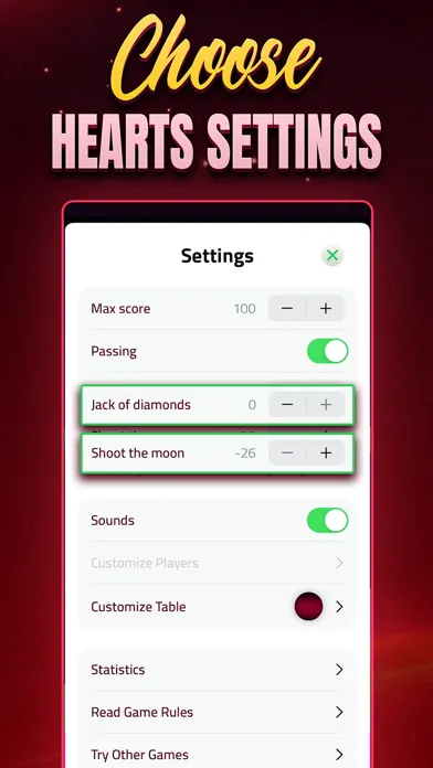 Hearts Offline - Card Game Screenshots