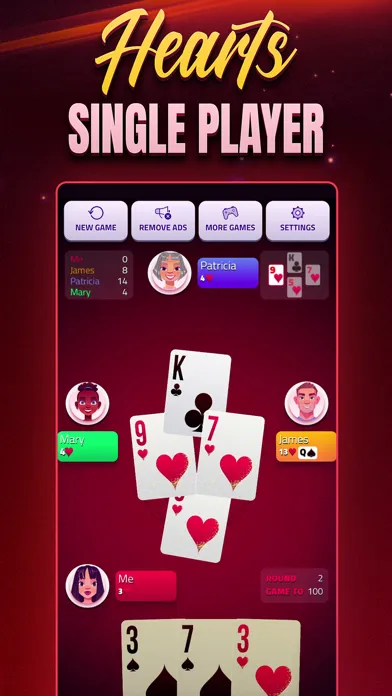 Hearts Offline - Card Game Screenshots