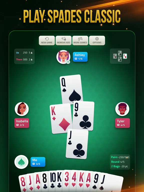 Capturas de tela do Spades Offline - Card Game iPad 