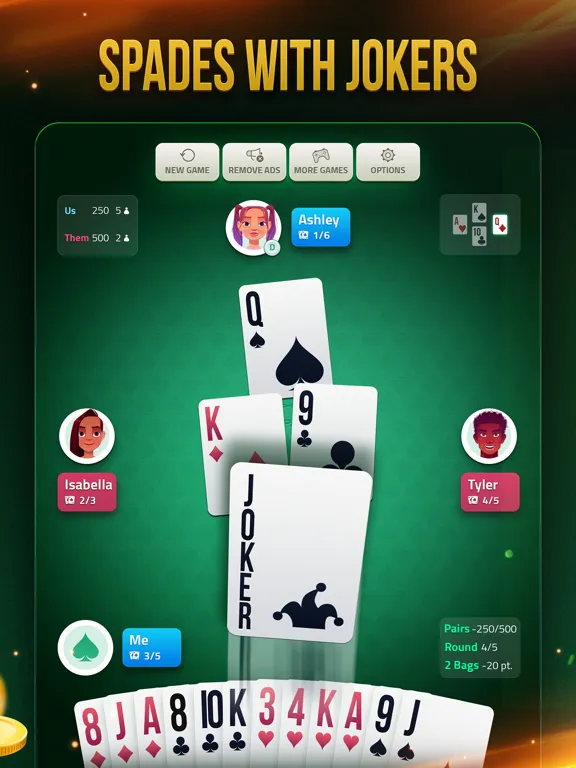 Capturas de tela do Spades Offline - Card Game iPad 