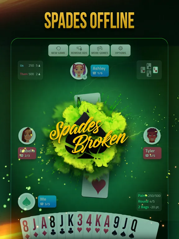 Capturas de tela do Spades Offline - Card Game iPad 