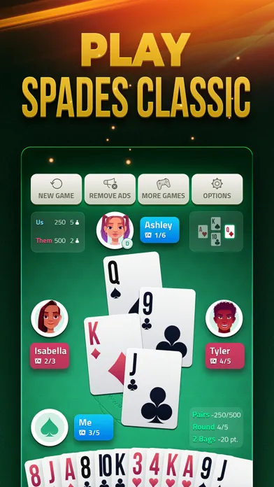 Capturas de tela do Spades Offline - Card Game