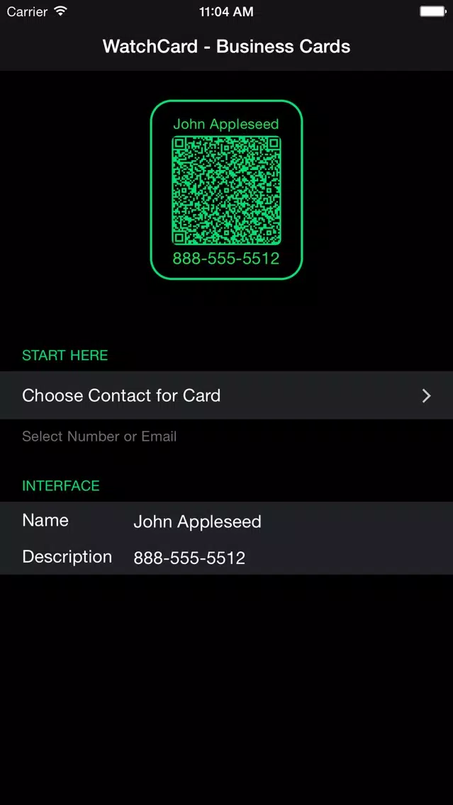 WatchCard - Business Cards for Apple Watch Ekran Görüntüleri