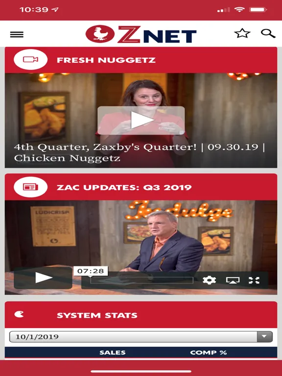 Captures d'écran de Zaxby's Znet iPad 