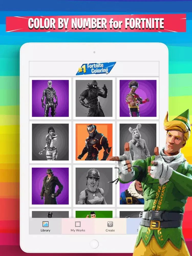 Capturas de tela do Color by Number for Fortnite iPad 