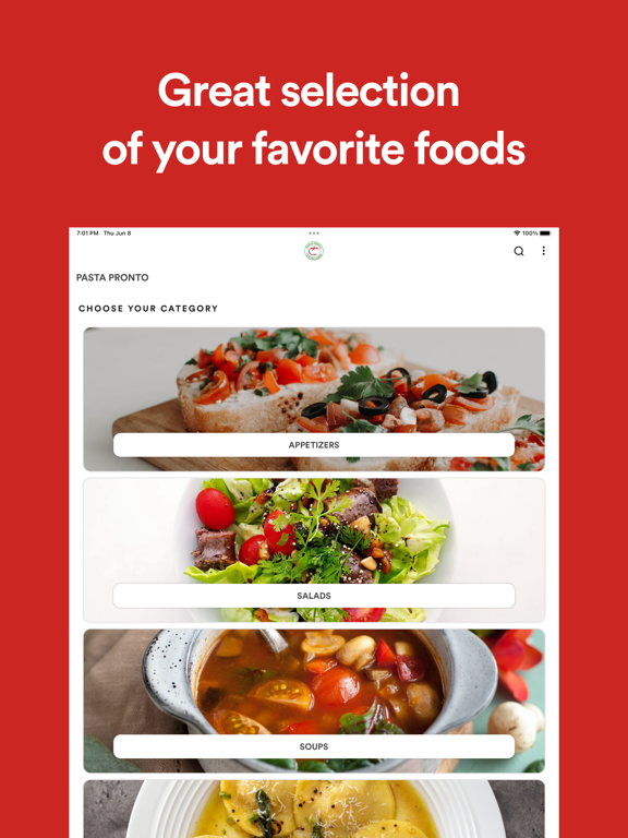 Pasta Pronto iPad 应用截图