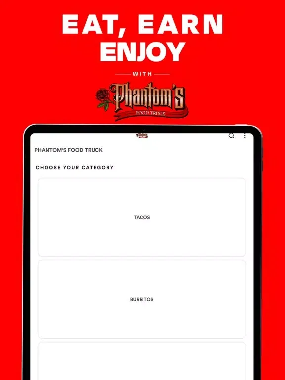 Phantom’s Food Truck Ordering iPad  Screenshots