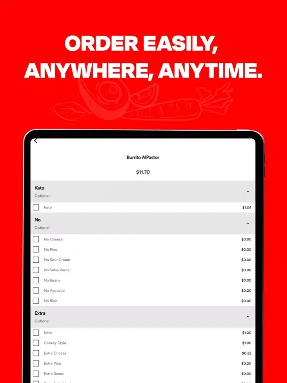 Phantom’s Food Truck Ordering iPad  Screenshots