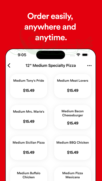 Tangkapan layar TONYS PIZZA & GRINDERS