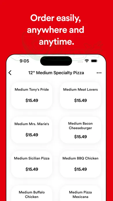 TONYS PIZZA & GRINDERS स्क्रीनशॉट