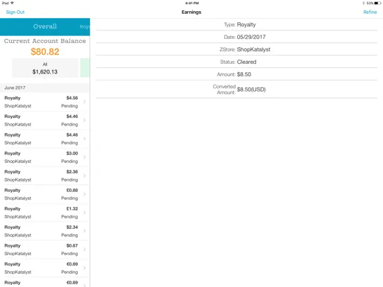 Captures d'écran de Earnings by Zazzle iPad 