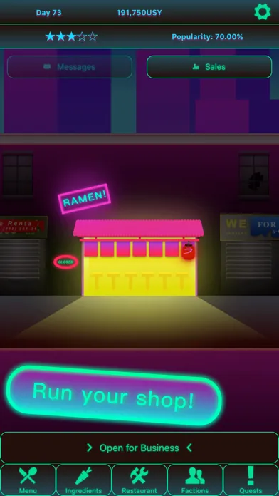 Ramen Shop 2083: Cyberpunk Restaurant Management স্ক্রিনশট