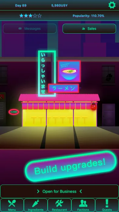 Ramen Shop 2083: Cyberpunk Restaurant Management স্ক্রিনশট