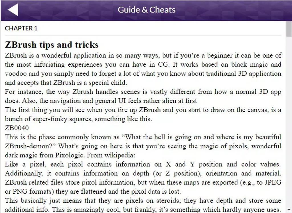 App Guide for Zbrush iPad  Screenshots