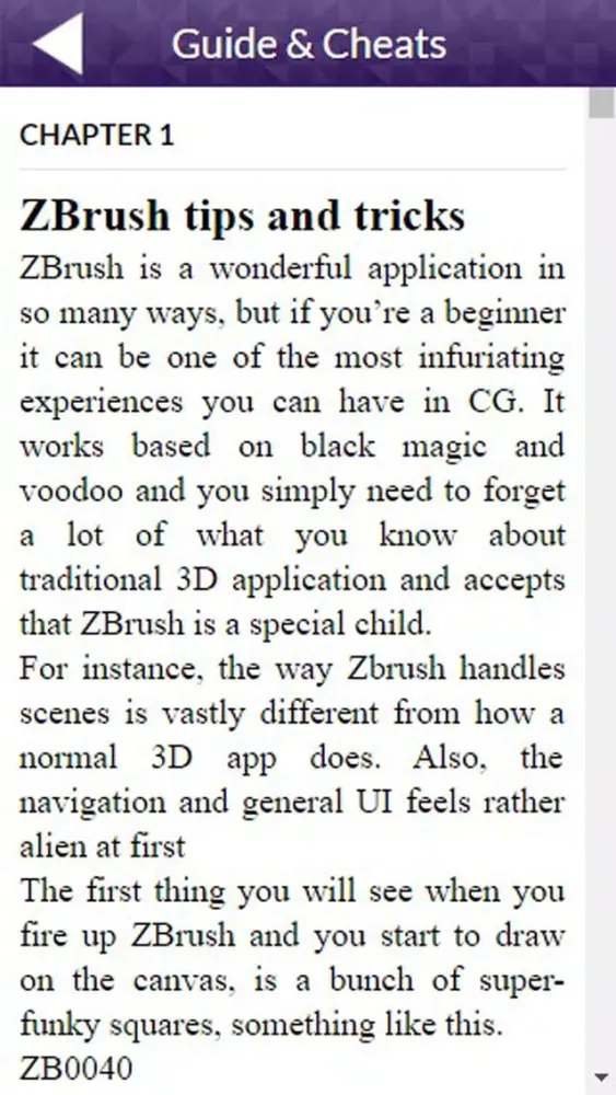 App Guide for Zbrush Screenshots