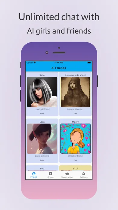 Capturas de tela do AI Friend Chat:Character,Photo