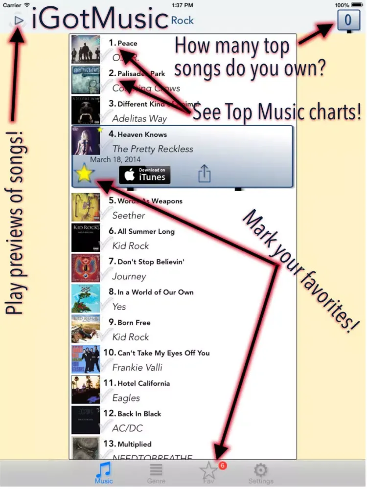 Скриншоты iGotMusic iPad 