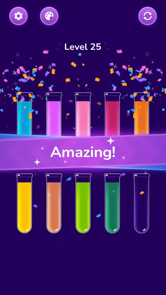 Capturas de tela do Water Sort