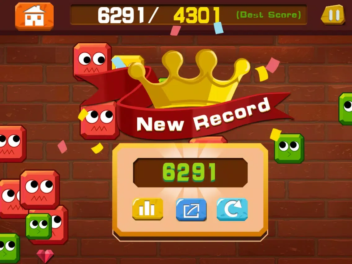 block.io-little yellow block smash others to make self bigger iPad  스크린샷