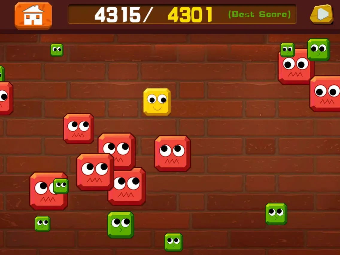 block.io-little yellow block smash others to make self bigger iPad  스크린샷