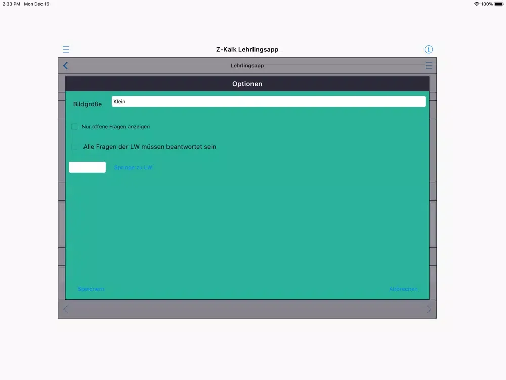 Capturas de pantalla de Z-Kalk Lehrlingsapp iPad 