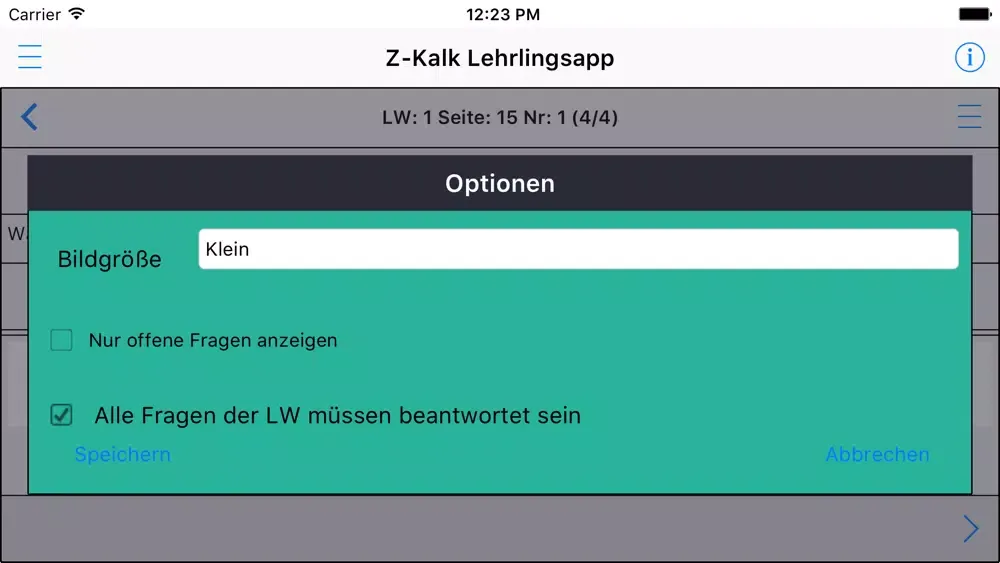 Capturas de pantalla de Z-Kalk Lehrlingsapp