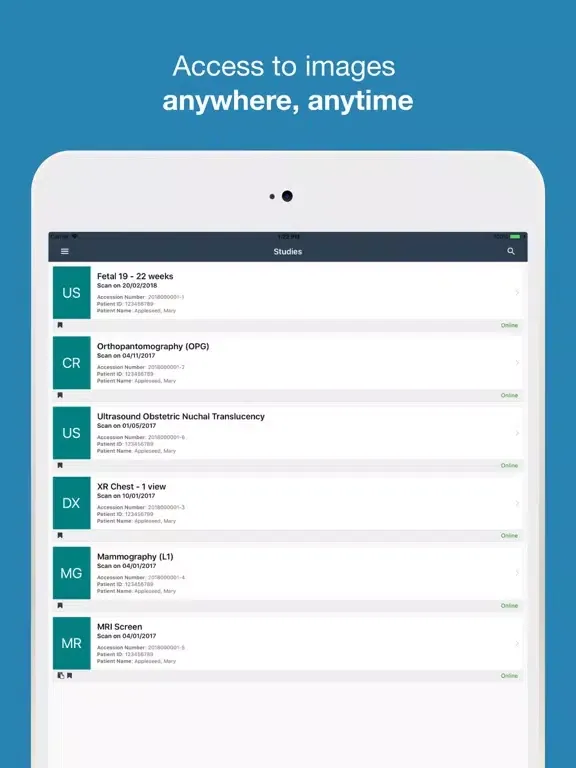 SingMed Diagnostix Viewer iPad  Ekran Görüntüleri
