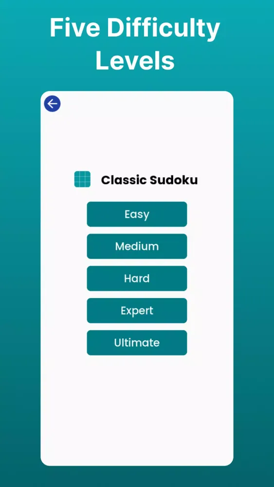 Capturas de tela do Sudoku