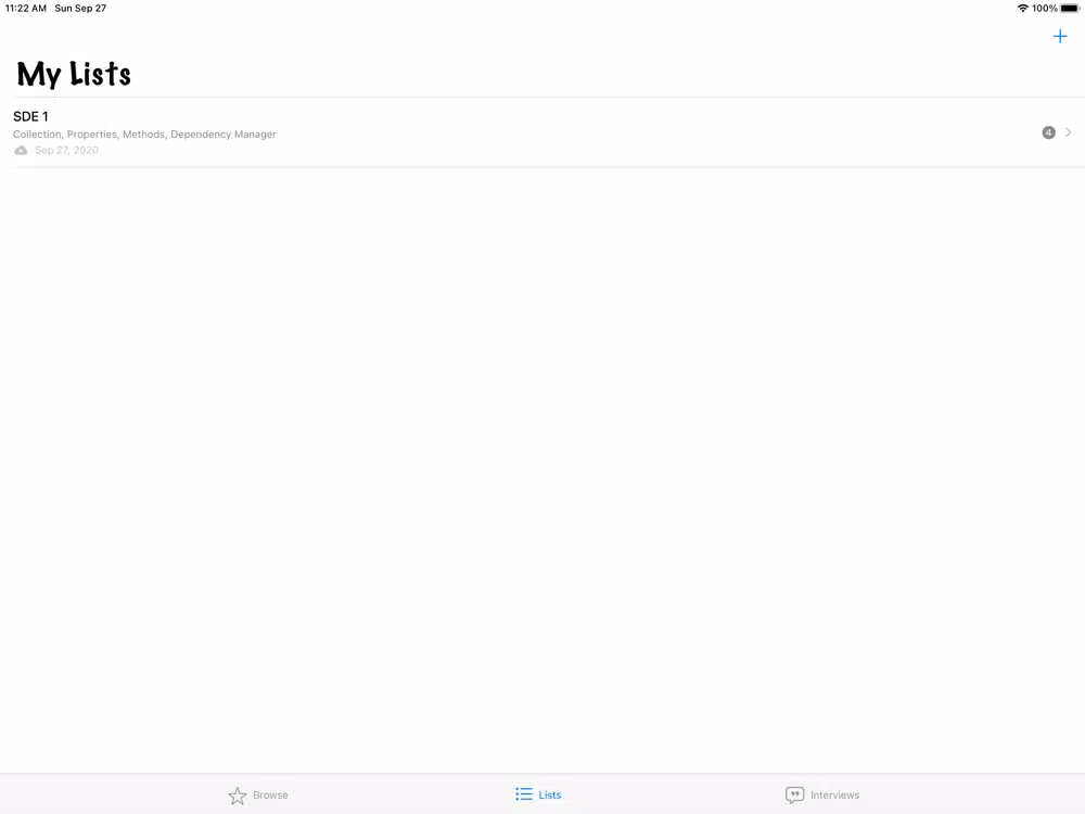Ảnh chụp màn hình của iInterview! iPad 