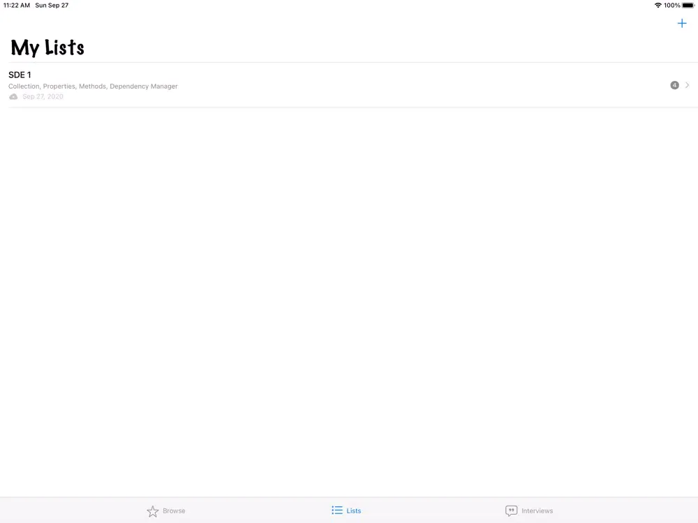 Tangkapan layar iInterview! iPad 
