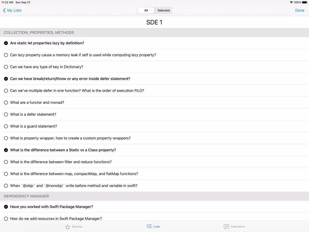 Ảnh chụp màn hình của iInterview! iPad 