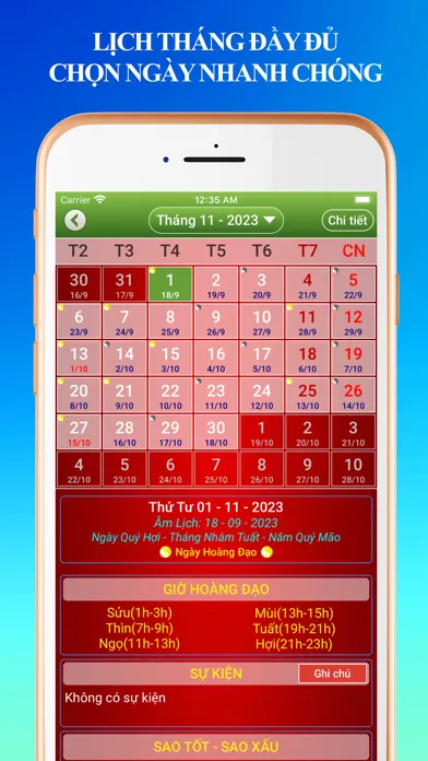 Capturas de tela do Lịch Vạn Niên 2024 - Lịch Âm