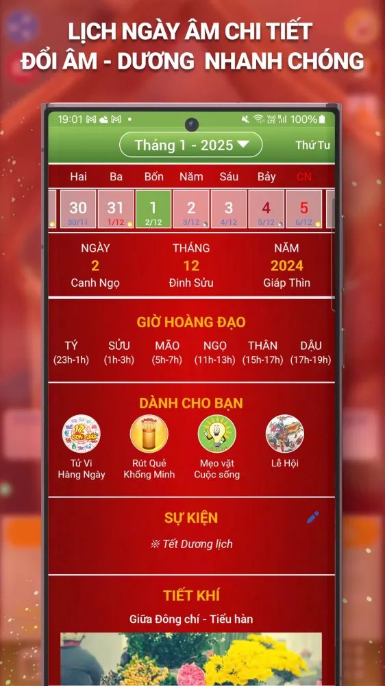 Ảnh chụp màn hình của Lịch Vạn Niên
