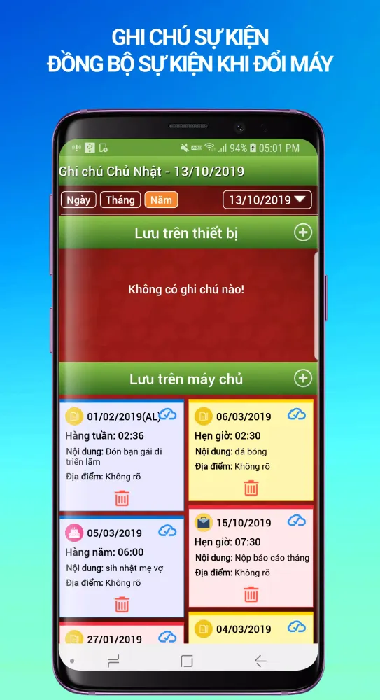 Ảnh chụp màn hình của Lịch Vạn Niên