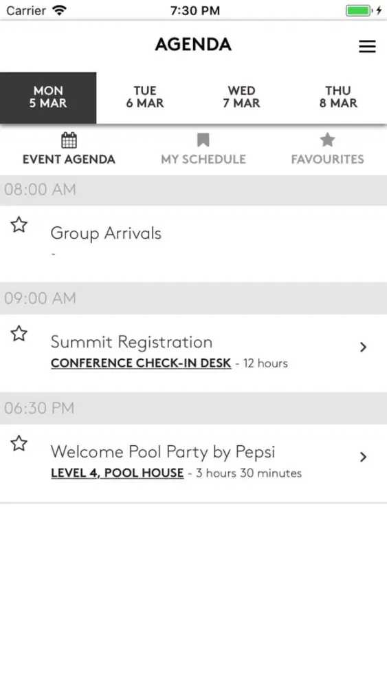 Capturas de tela do Marriott Asia Pacific 2018