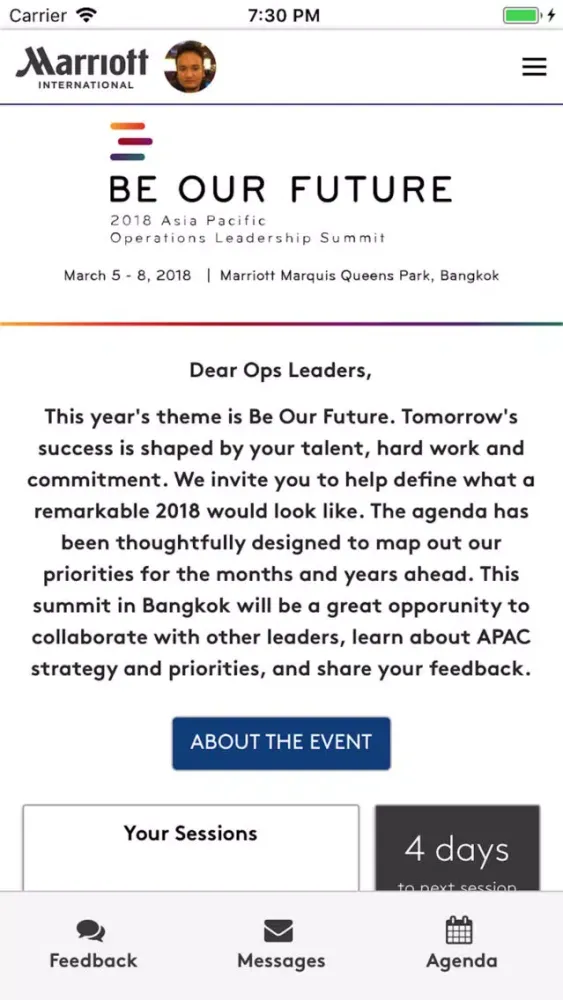 Capturas de tela do Marriott Asia Pacific 2018