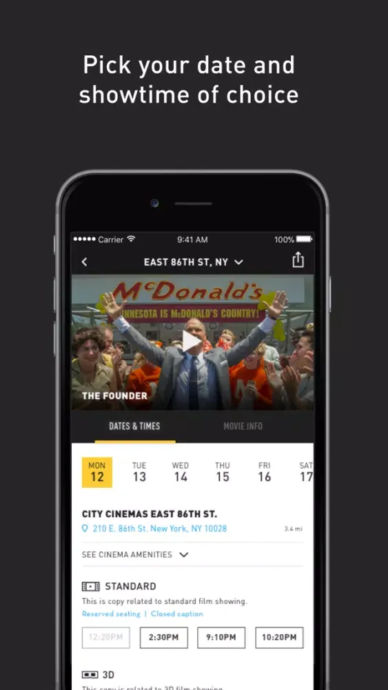 Ảnh chụp màn hình của City Cinemas
