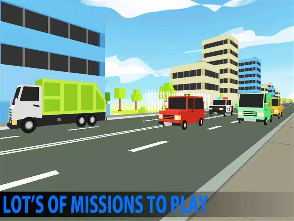 Tangkapan layar Traffic Blocky Racer-Drive in Beautiful Pixel City iPad 