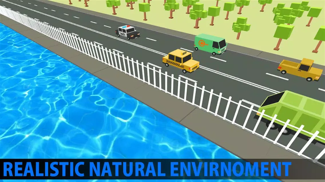 Tangkapan layar Traffic Blocky Racer-Drive in Beautiful Pixel City