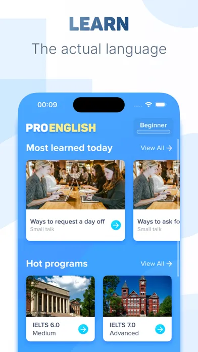 Capturas de tela do Pro English