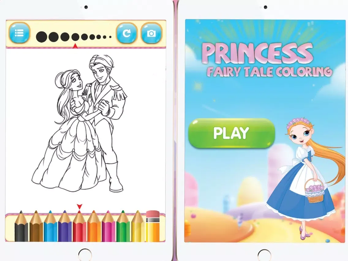 Princess Fairy Tale Coloring Book iPad  Ekran Görüntüleri