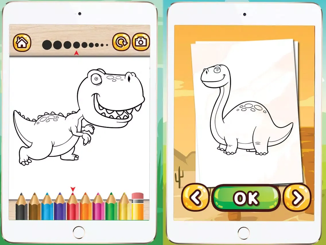 Скриншоты Coloring Pages Game Dinosaur for Girls & Boys iPad 