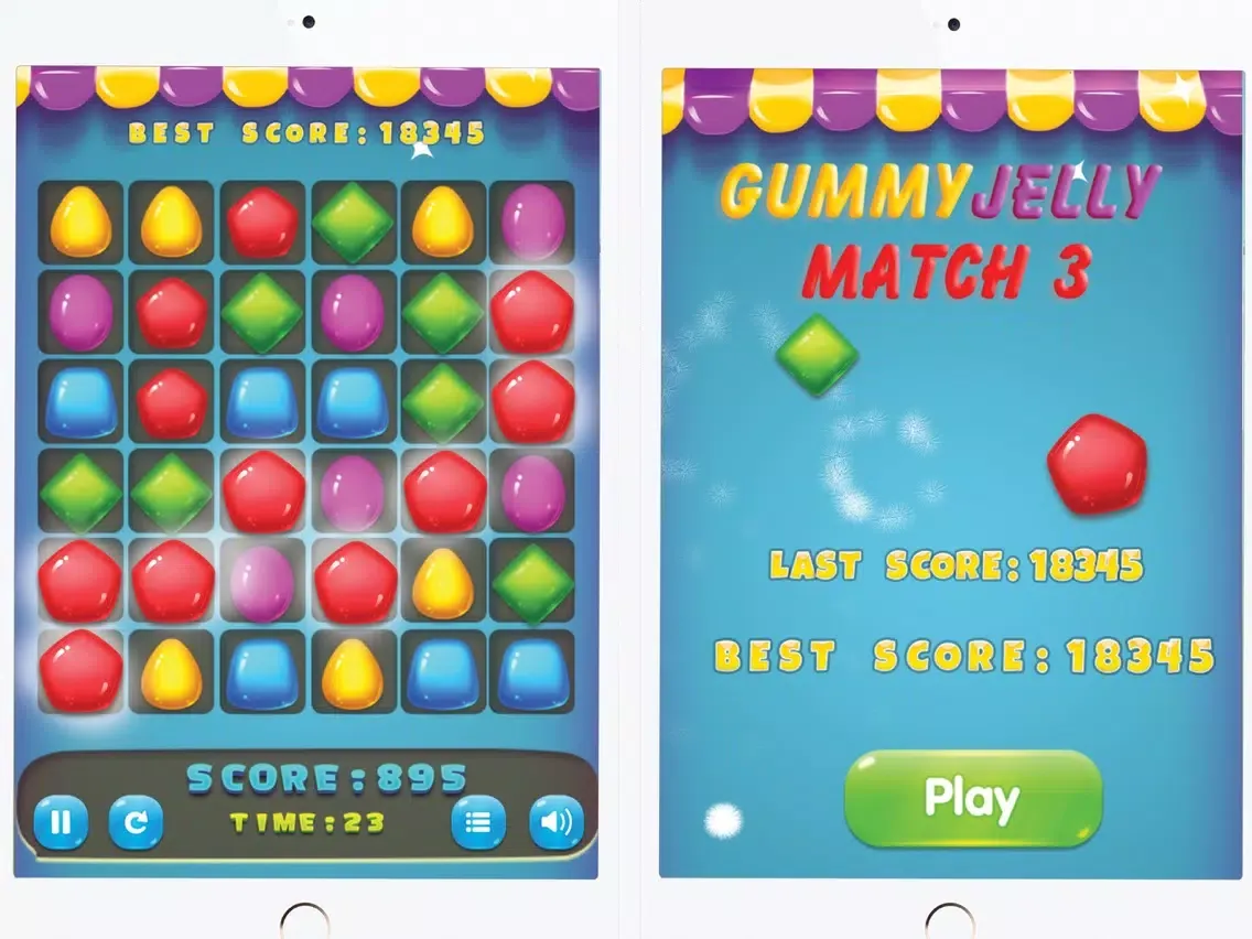 Gummy Jelly Match 3 iPad  Screenshots