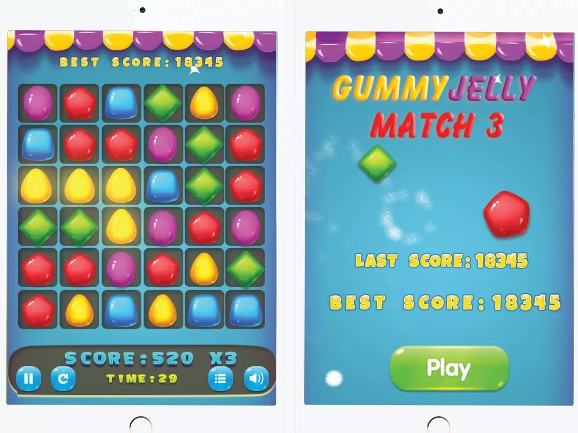 Gummy Jelly Match 3 iPad  Screenshots