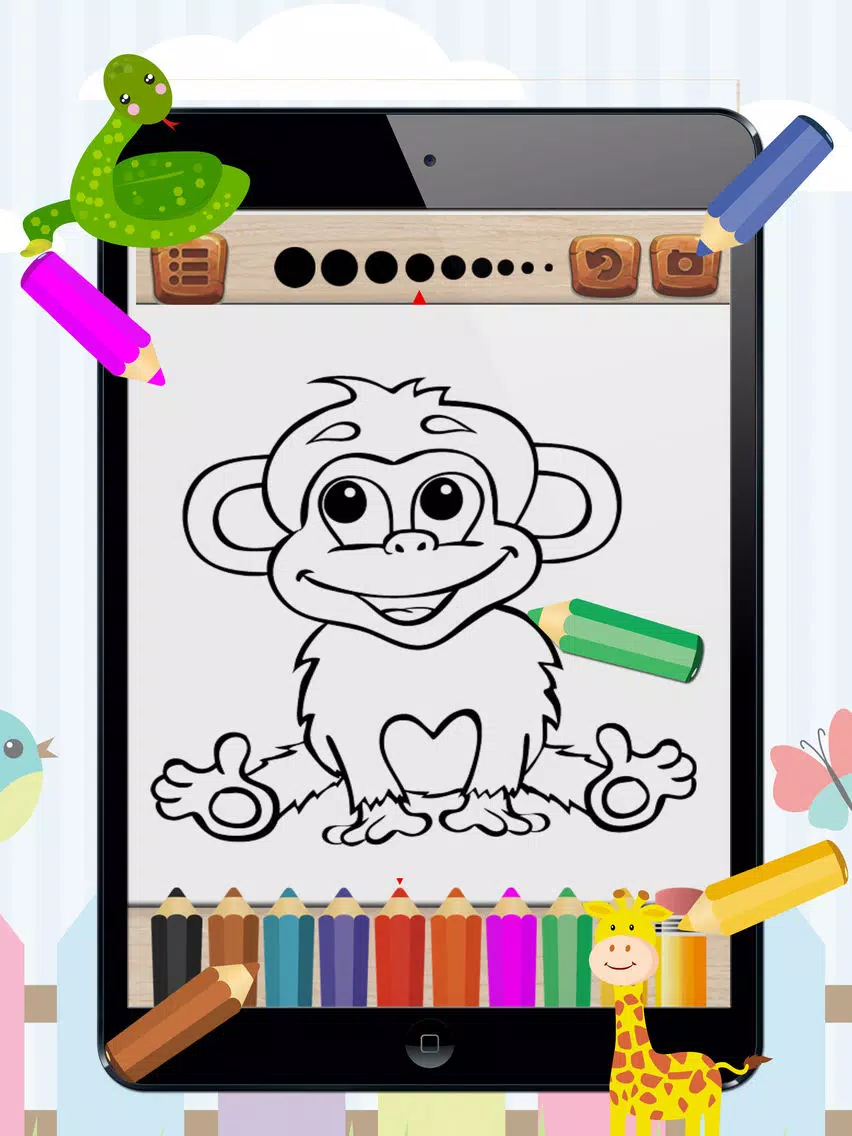 Kids Coloring Book monkey and frinds animal iPad  스크린샷